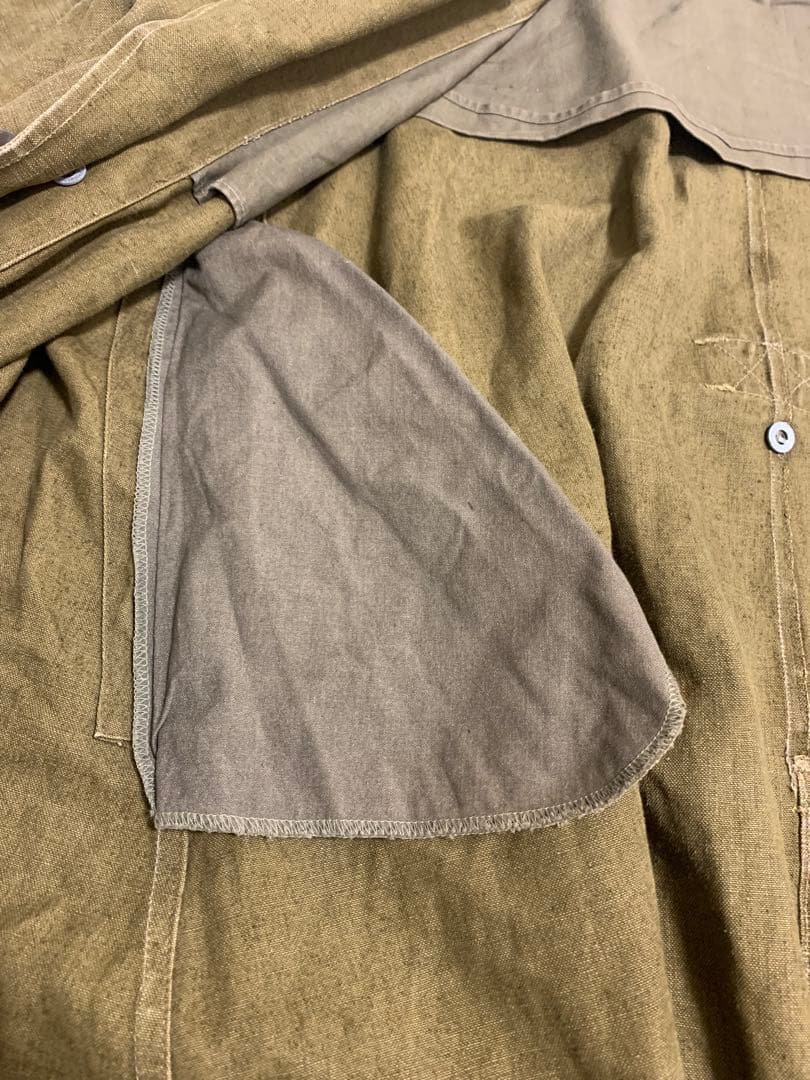 1940s フランス軍　M35 モーターサイクルコート　リネン