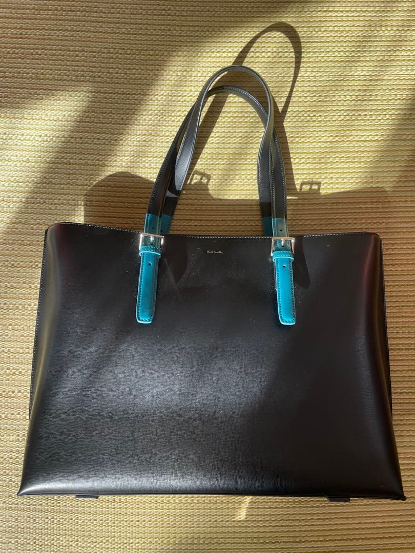【ほりこ様】新品未使用！Paul Smithブラック/ターコイズ トートバッグ