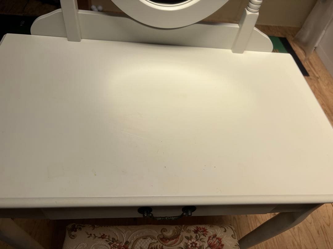 ホワイト 木製 ドレッサー・鏡台