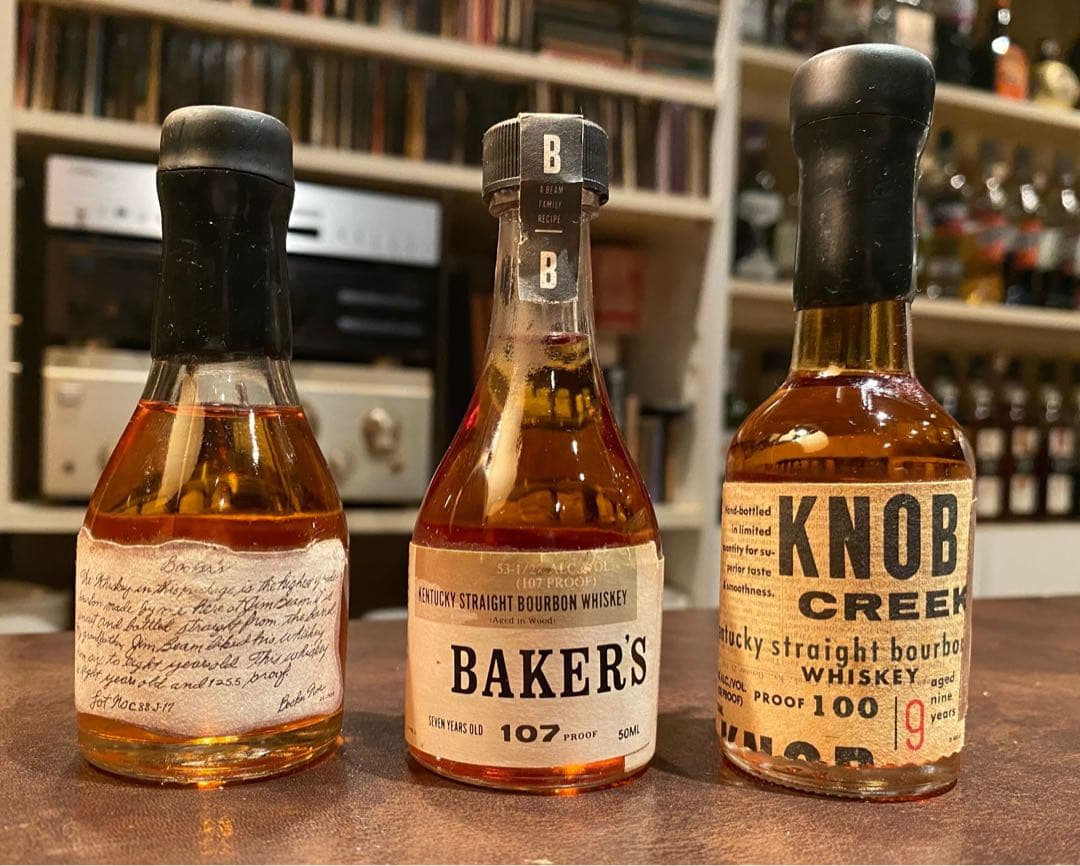 超レア！ブッカーズを含めたバーボンウイスキーのミニチュアボトル ３本セット！