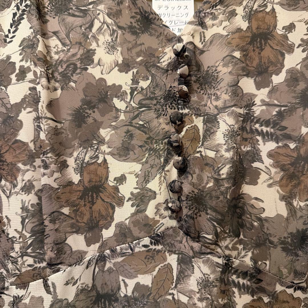 AMERI VINTAGE 紐べルト付 花柄ワンピース オケージョンドレス