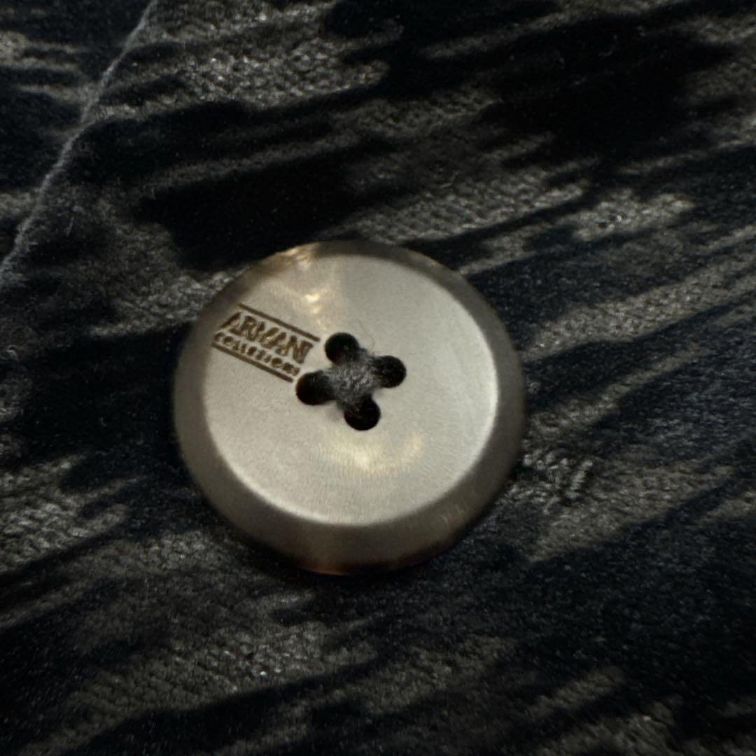美品　ARMANI COLLEZIONI ベロア　マオカラージャケット　千鳥格子