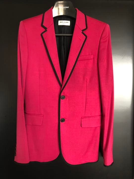 サンローランパリ エディスリマン 2014SS パイピング　ピンクジャケット42