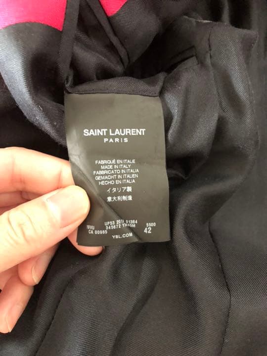 サンローランパリ エディスリマン 2014SS パイピング　ピンクジャケット42