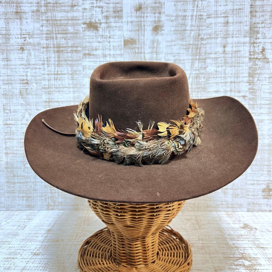 希少　STETSON ハット　6 8/7 ヴィンテージ　はブラウン　中古美品