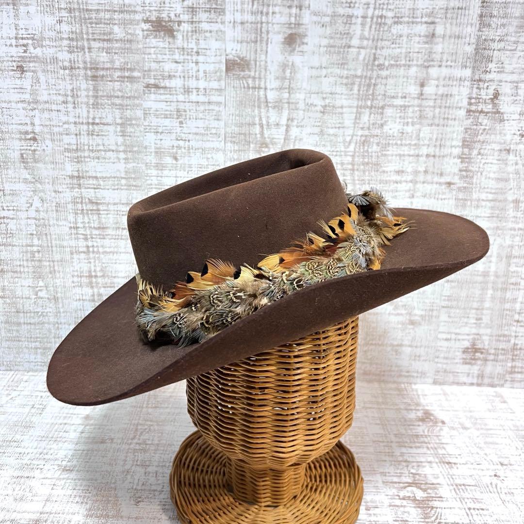 希少　STETSON ハット　6 8/7 ヴィンテージ　はブラウン　中古美品