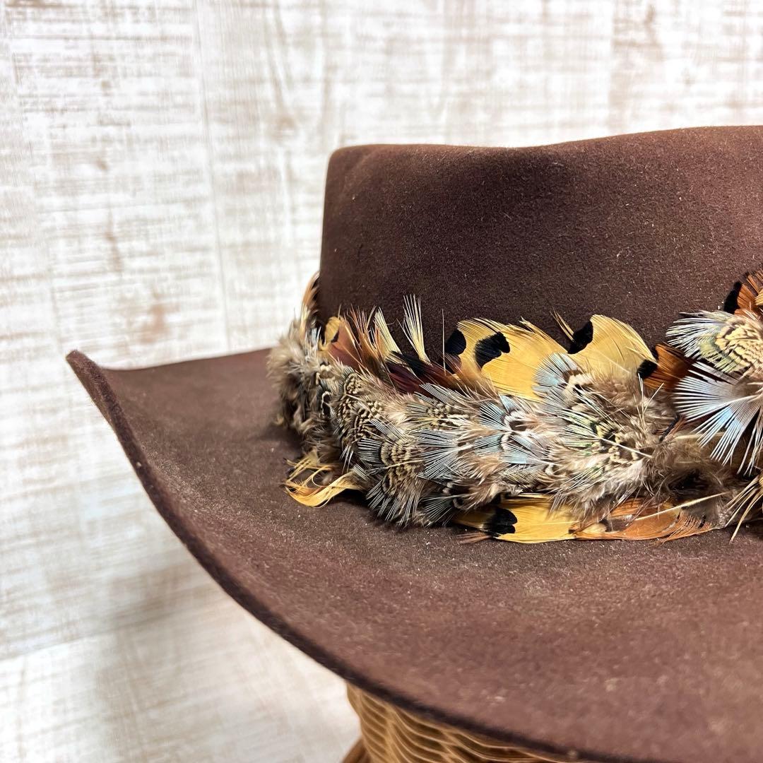 希少　STETSON ハット　6 8/7 ヴィンテージ　はブラウン　中古美品
