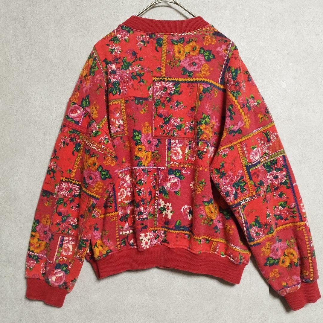 ​希少)KENZO JEANS ケンゾー 花柄 スウェットカーディガン 北斎タグ