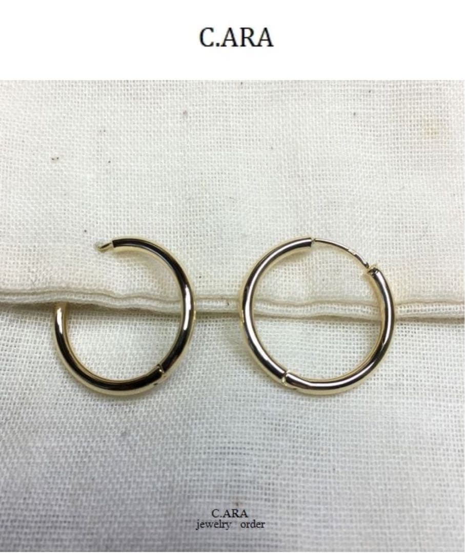 C.ARA ゴールド K18 フープピアス