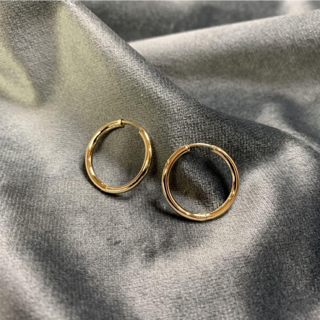 C.ARA ゴールド K18 フープピアス