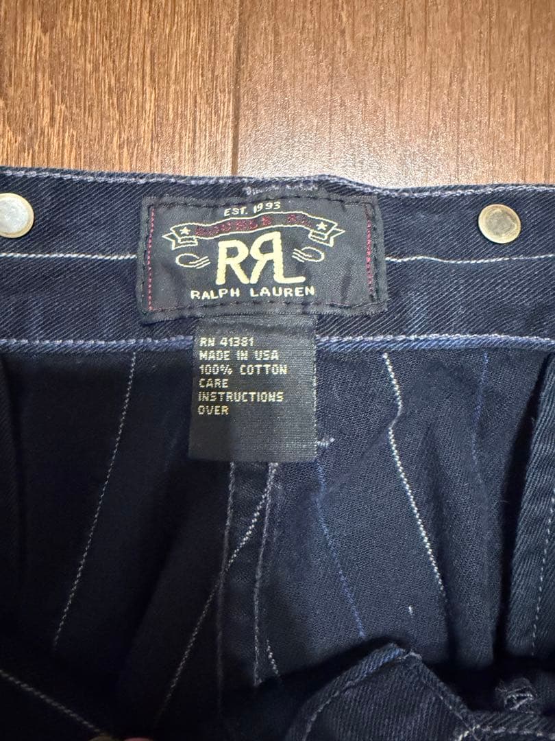 Ralph Lauren ストライプ ワークパンツ ネイビー　RRL 36/32