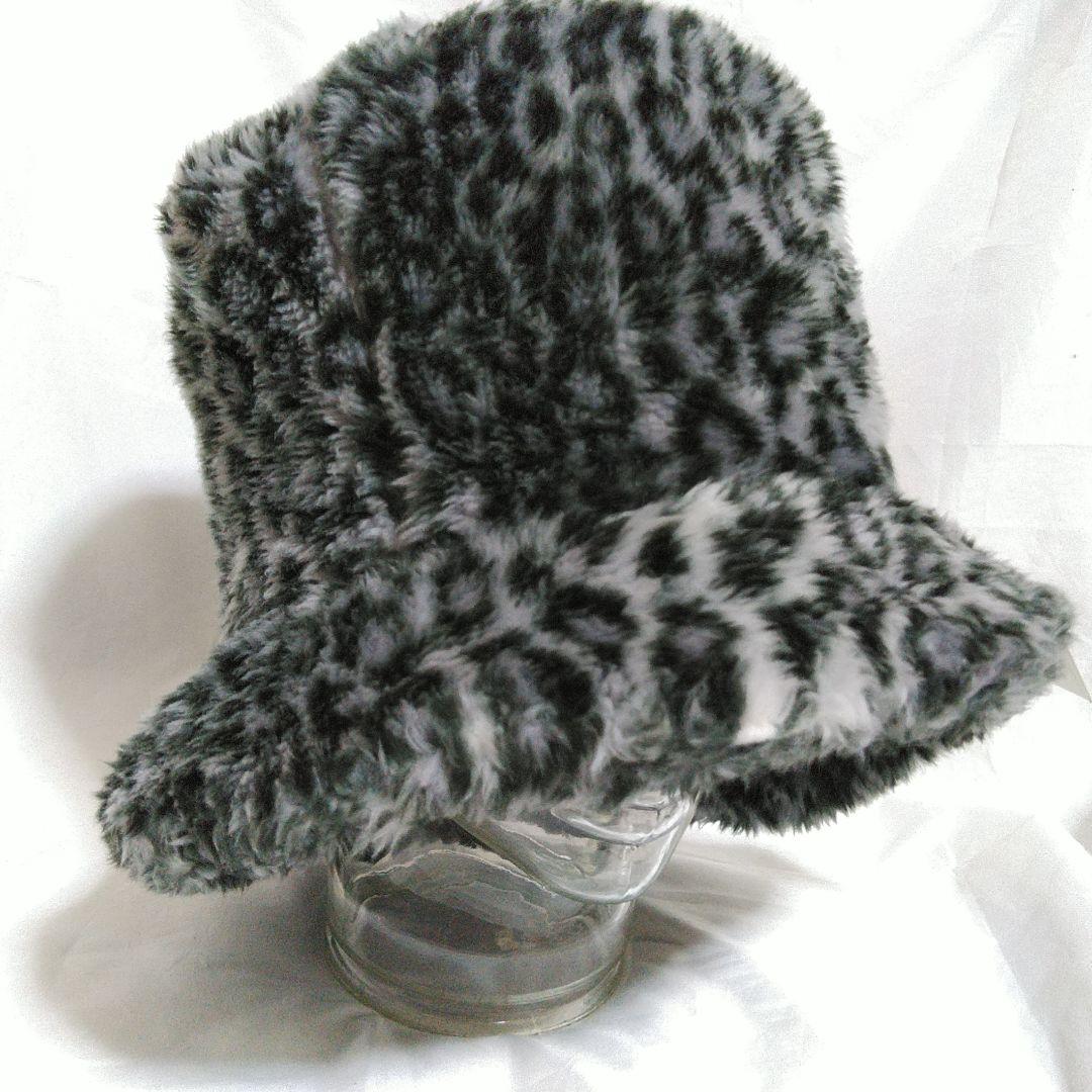 ハ*ヤ様 WEAVE ヒョウ柄 フェイクファーバケットハット ベル デッドストッ