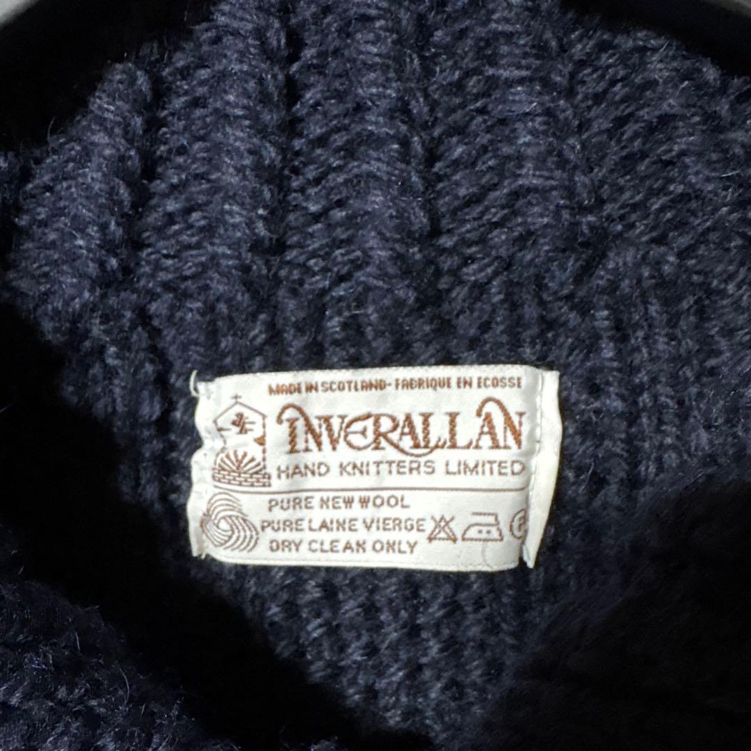 INVERALLAN ネイビー ケーブルニットセーター
