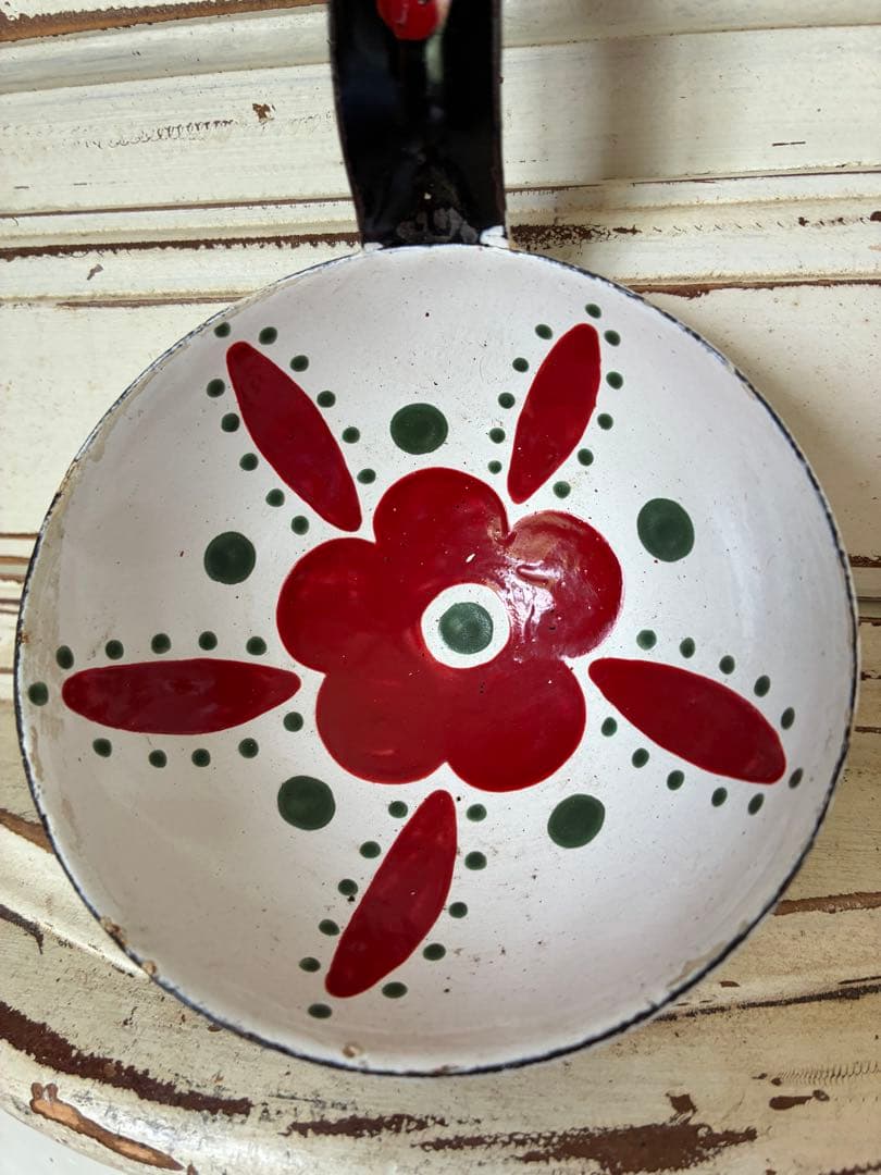 りりららアンティーク　手書き　ホーロー　レードル　お玉　オタマ　超レア