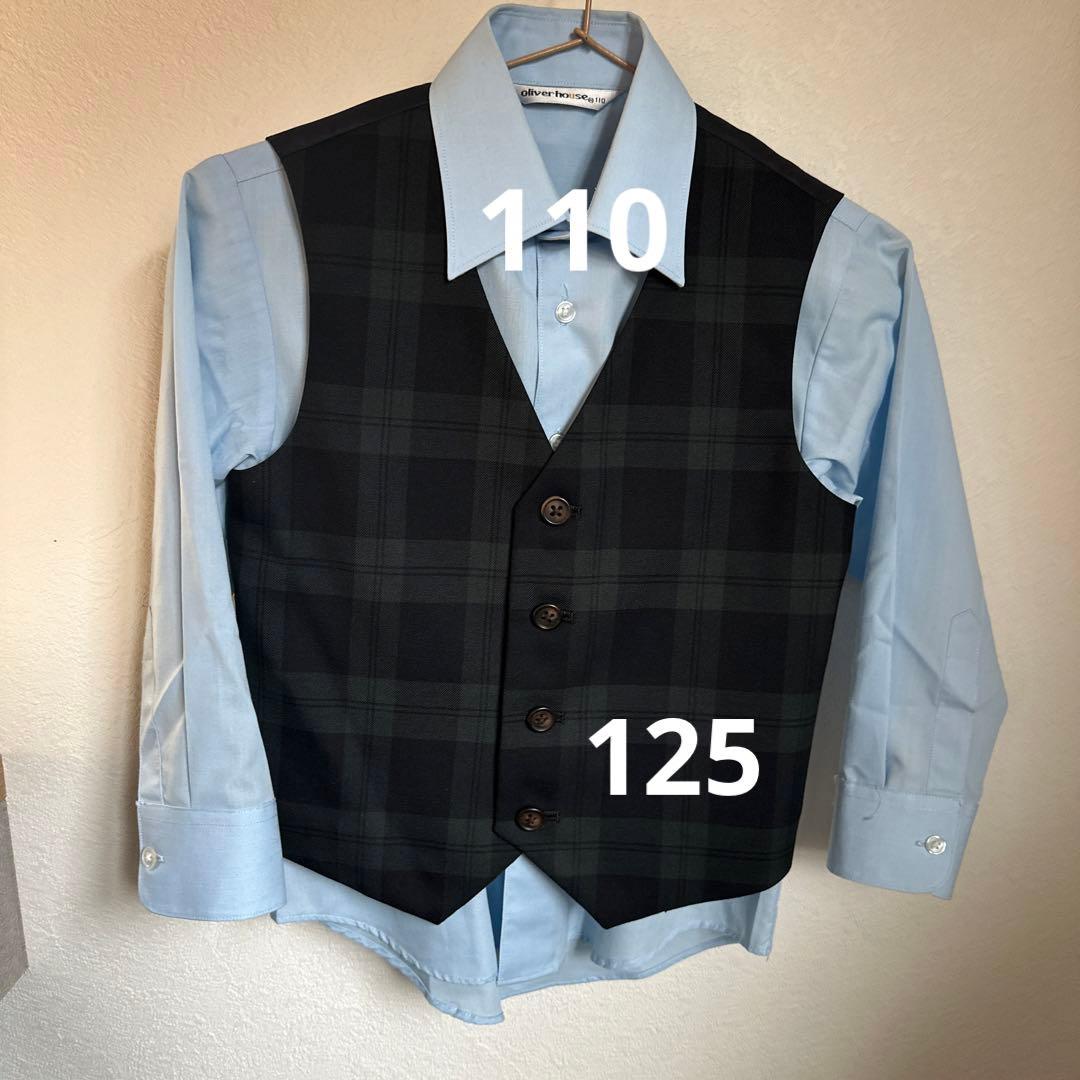 【美品】グリーンレーベル　スーツ　キッズ　チェック　入学式　フォーマル