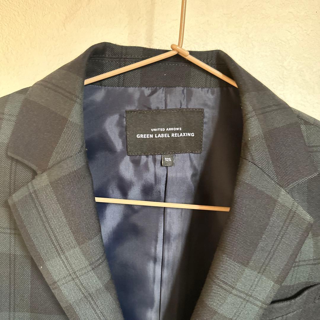 【美品】グリーンレーベル　スーツ　キッズ　チェック　入学式　フォーマル