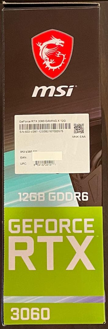 NVIDIA GPU MSI GeForce RTX 3060 12GB 箱付き