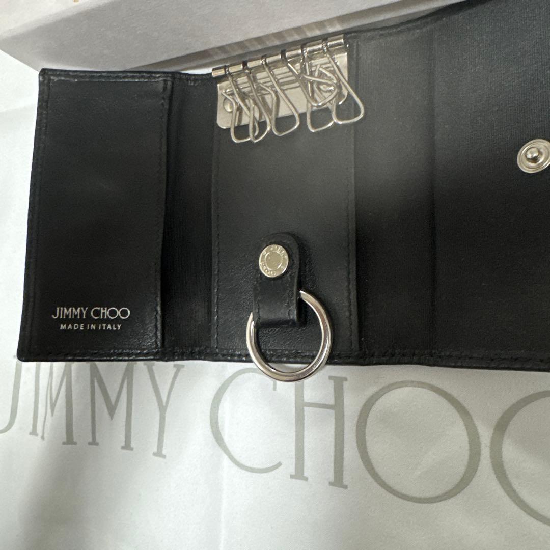 JIMMY CHOO ブラック レザー キーケース