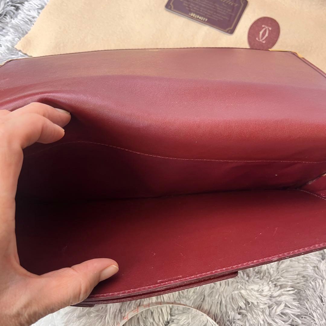 極美品✨カルティエ　クラッチバッグ　28センチ　マストライン　レザーバッグ