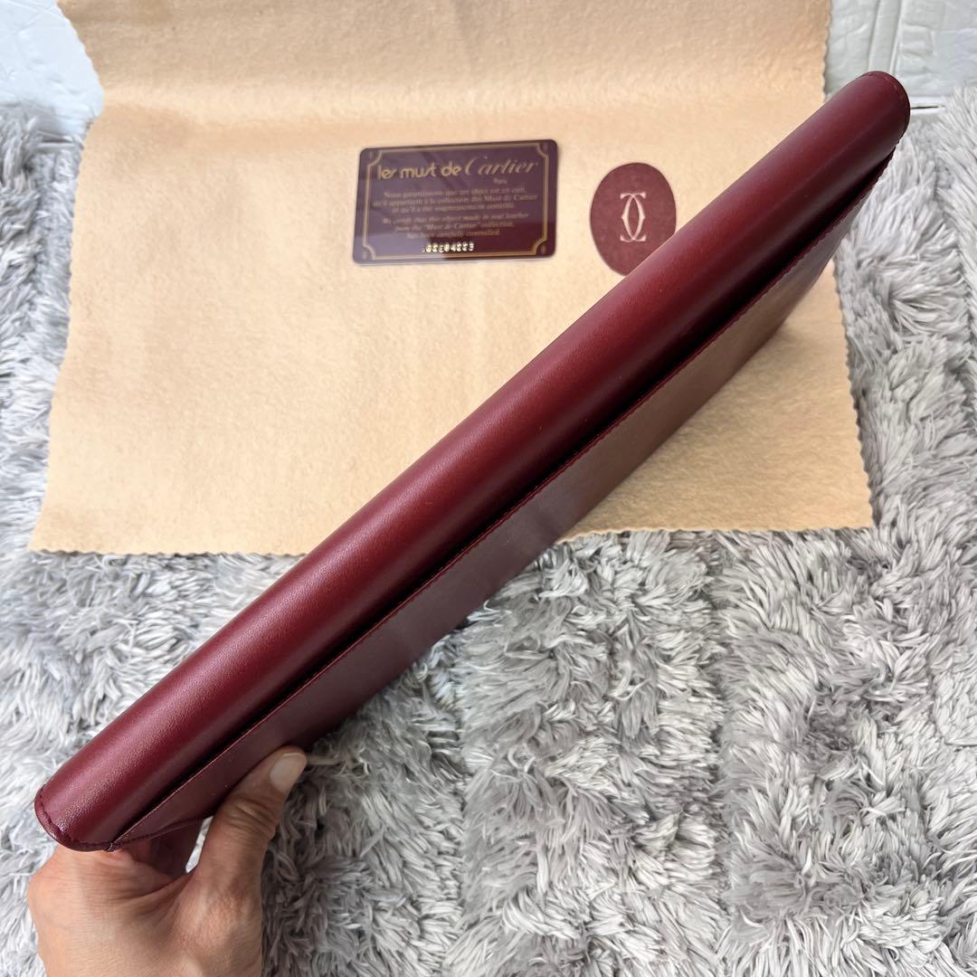 極美品✨カルティエ　クラッチバッグ　28センチ　マストライン　レザーバッグ