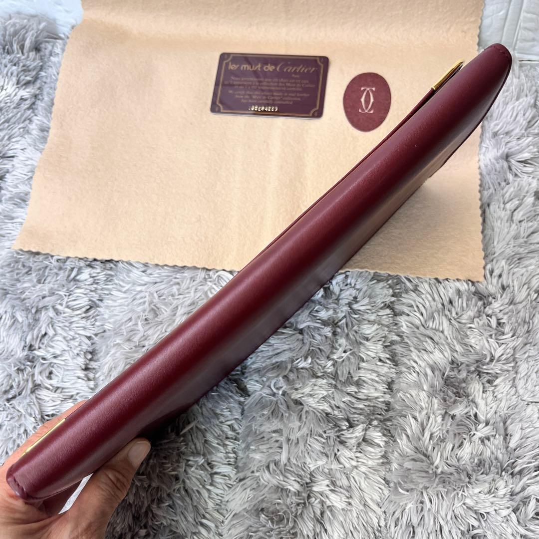 極美品✨カルティエ　クラッチバッグ　28センチ　マストライン　レザーバッグ
