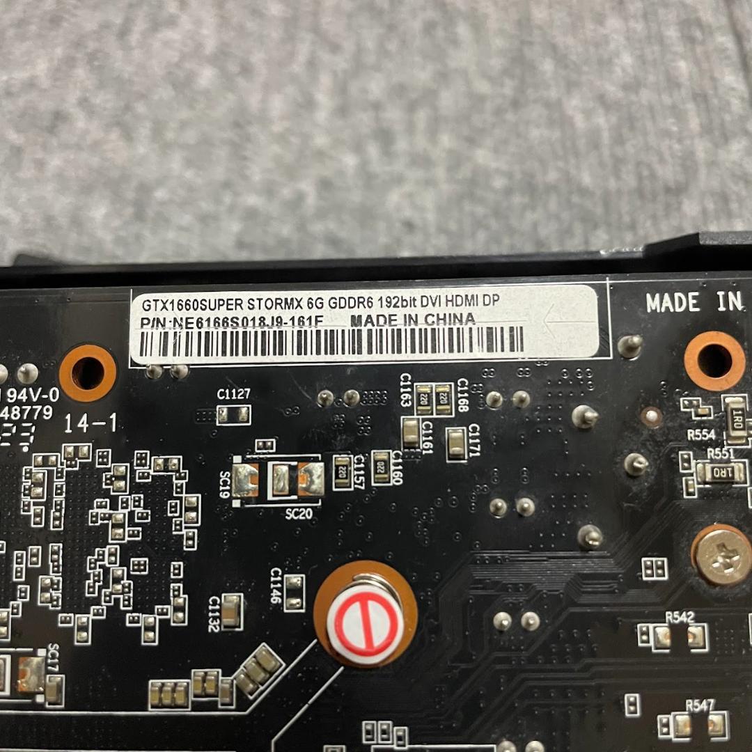 正常動作品 Palit GeForce GTX1660 Super StormX