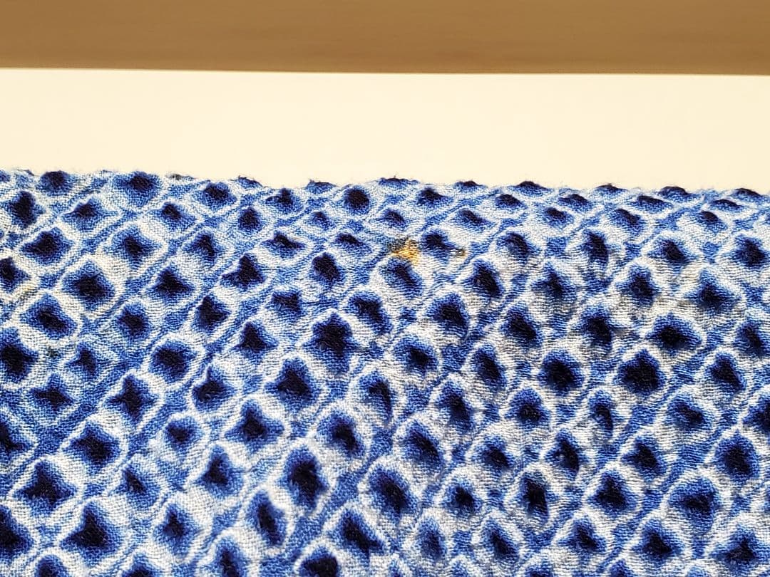 A9 有松鳴海絞り 松葉模様 藍染 白色 綿 浴衣 着物 07