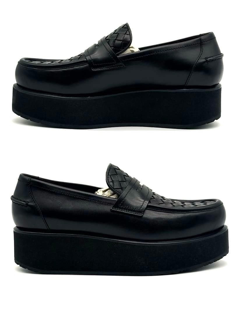 【美品】BOTTEGA VENETA 厚底　イントレチャート　ローファー