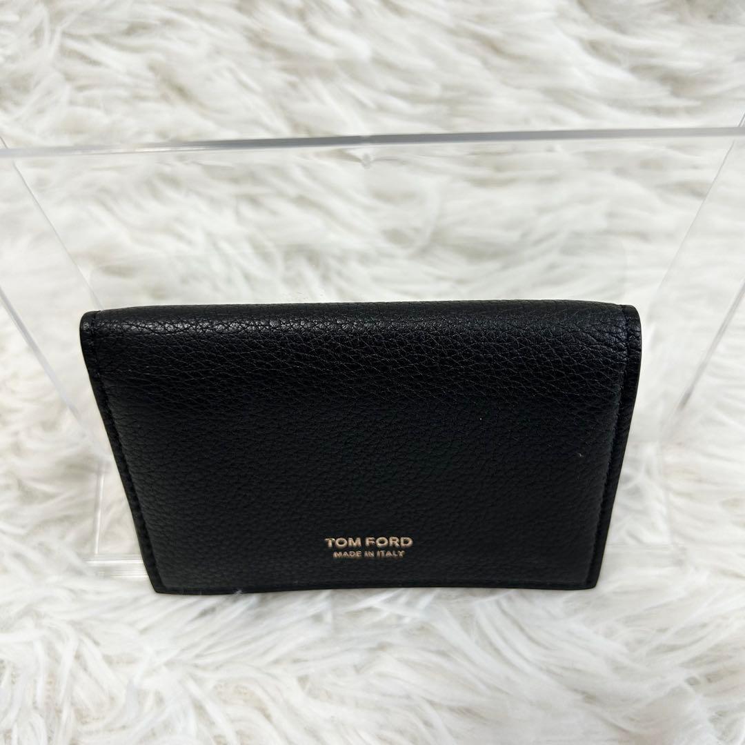 TOM FORD トムフォード レザー カードケース 名刺入れ ブラック シボ革