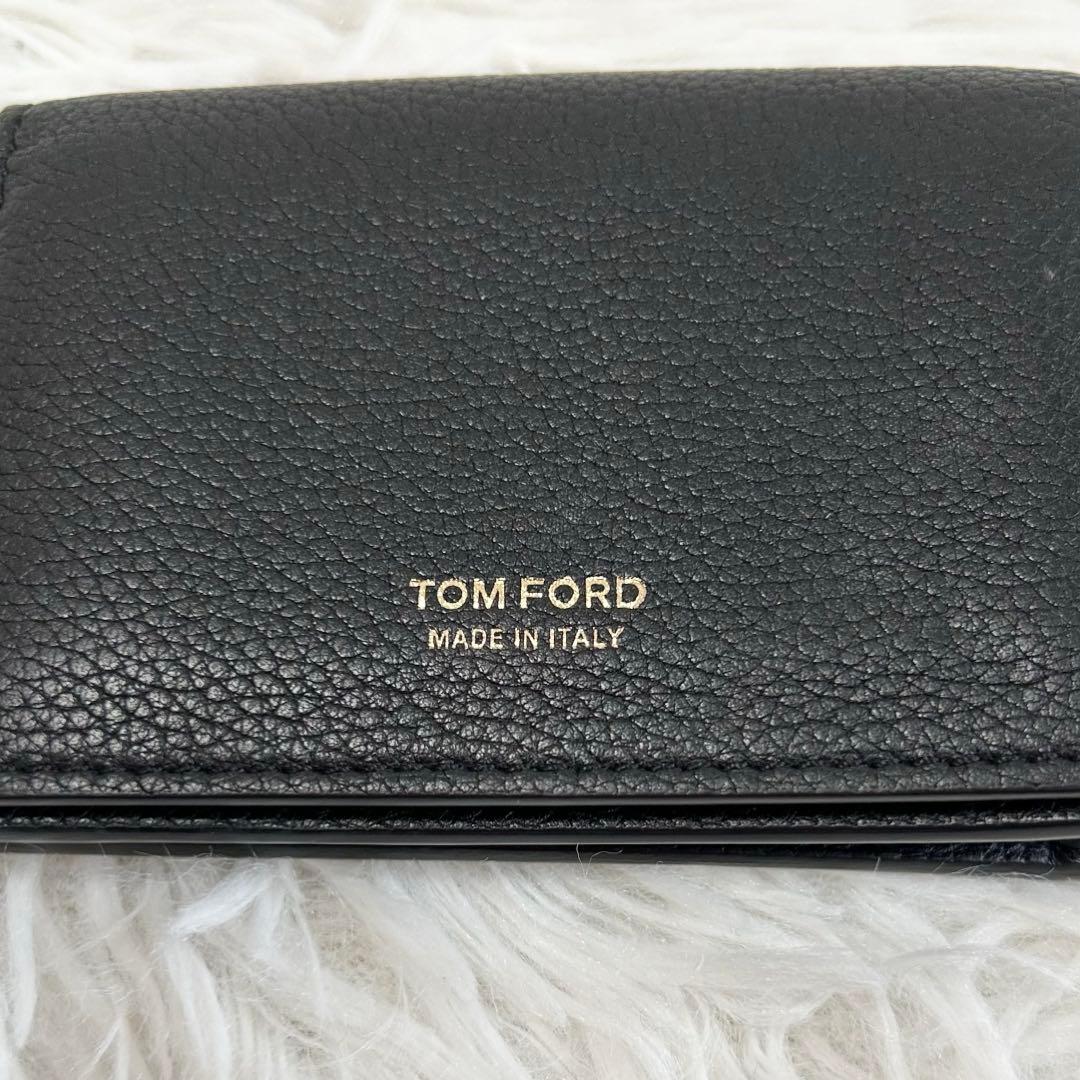 TOM FORD トムフォード レザー カードケース 名刺入れ ブラック シボ革