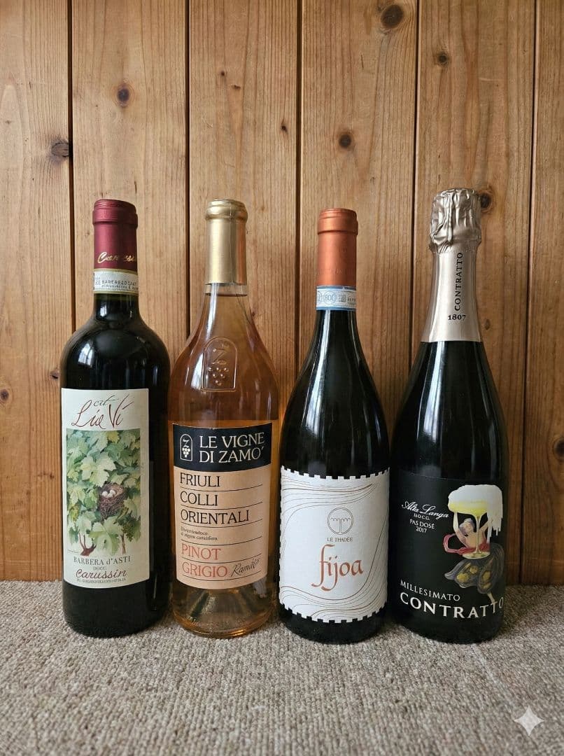 イタリアワイン4本セット(泡、白、オレンジ、赤)