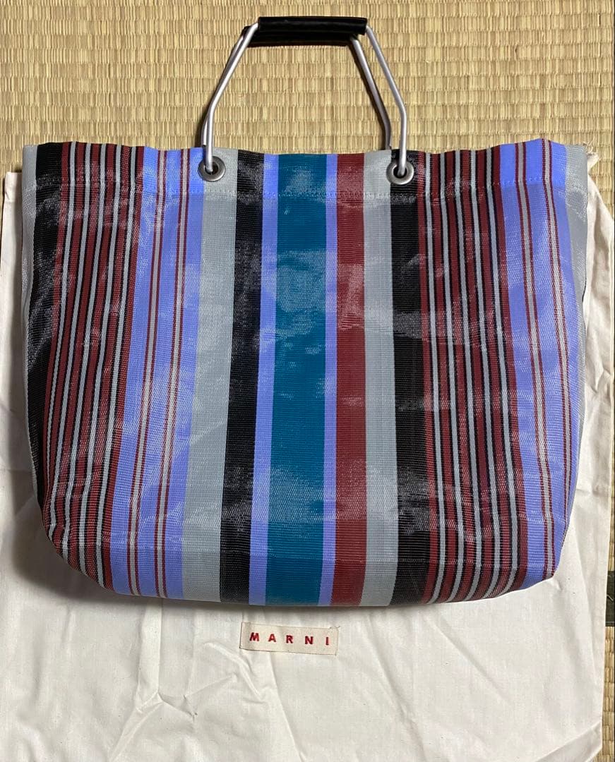 MARNI ストライプ かごバッグ トートバッグ