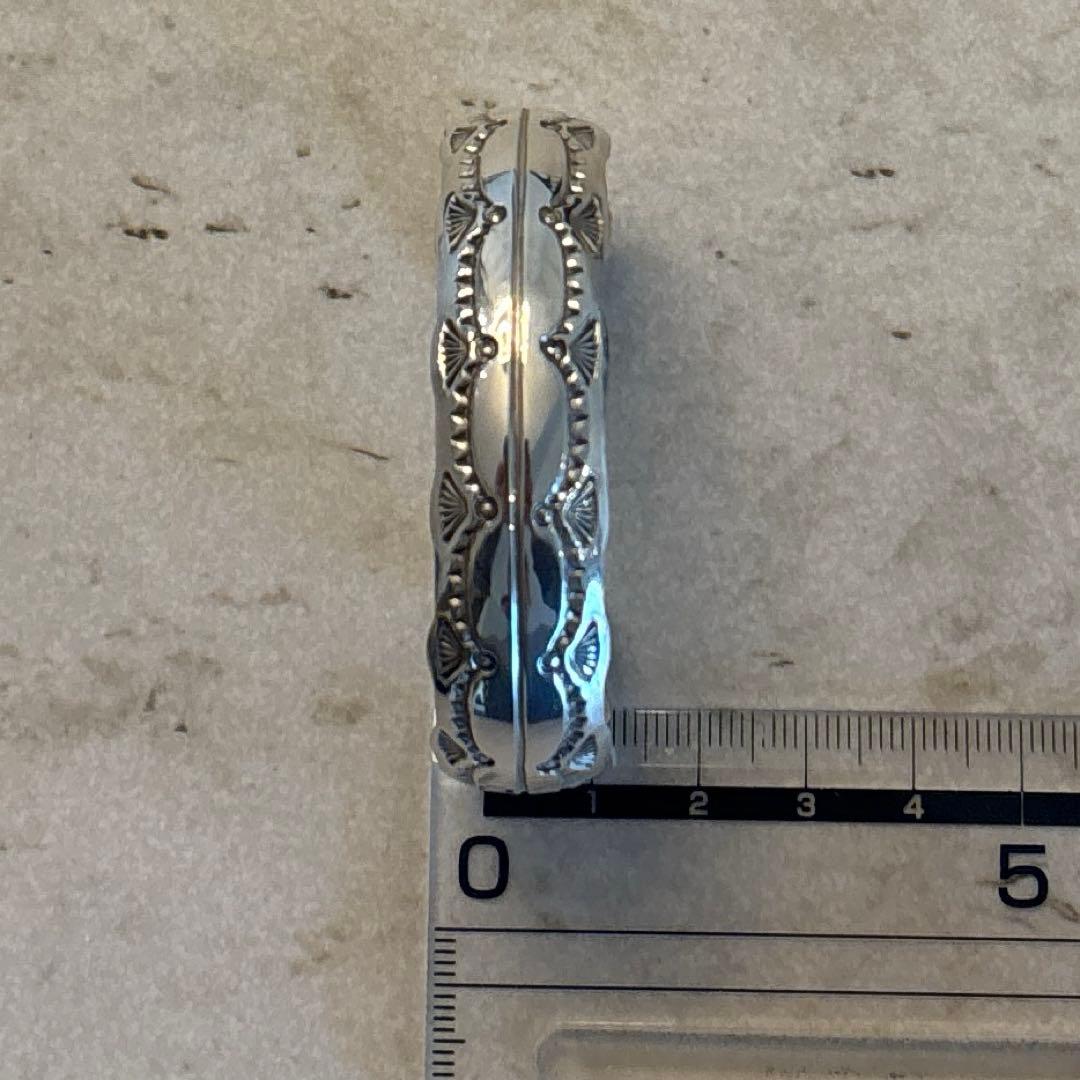 インディアンジュエリー　ナバホ　シルバー　バングル　スタンプワーク