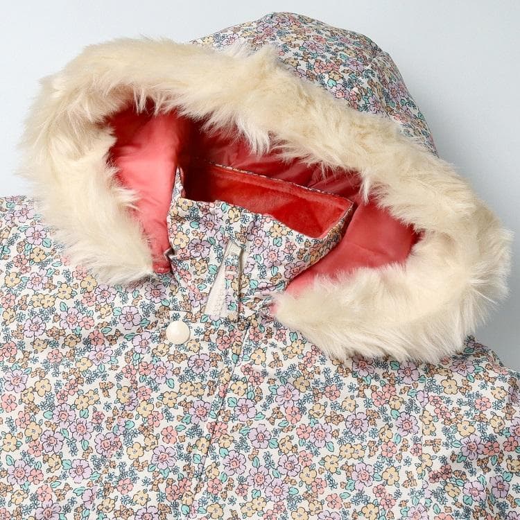 ななまる　新品110小花柄切替スノーコンビ・スノーウェア