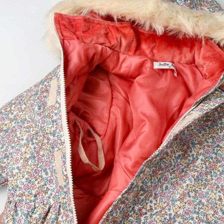 ななまる　新品110小花柄切替スノーコンビ・スノーウェア