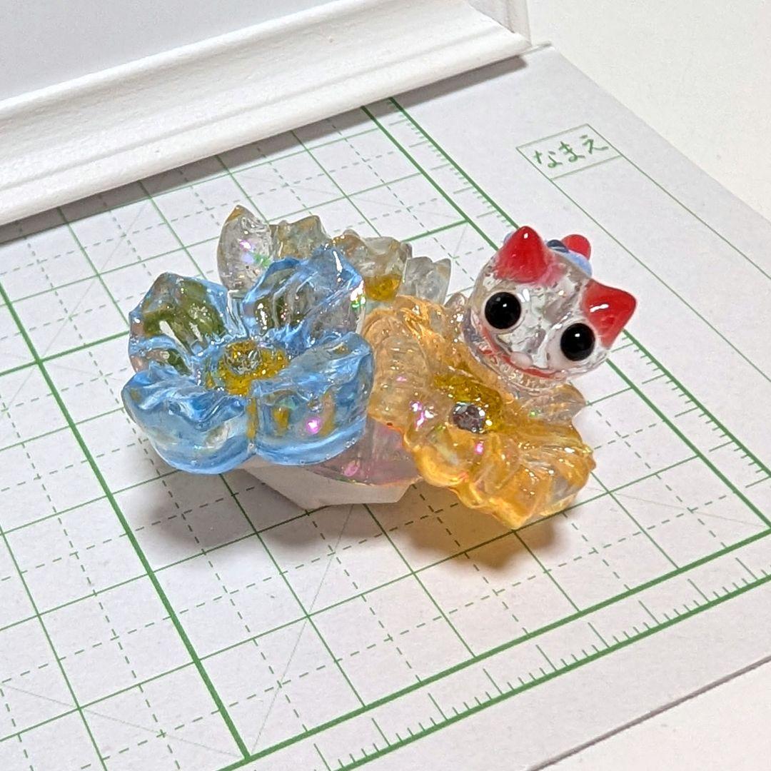 ひまうい様　8.5 猫B　レジンヘアゴム キーホルダー　クリア　夏彩花