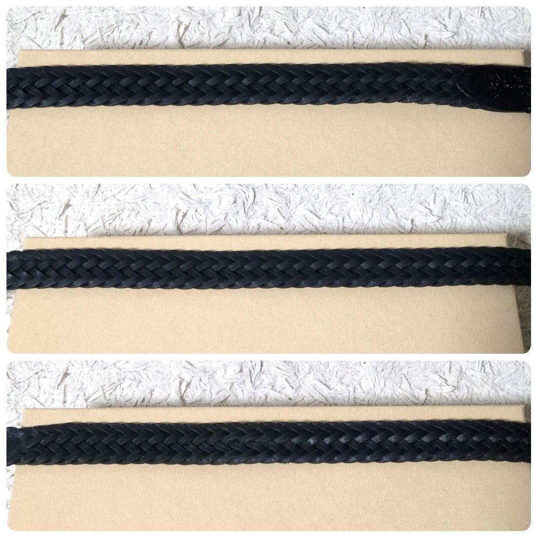 美品 希少23MM J&MDAVIDSON メッシュベルト プンターレ 本革 黒