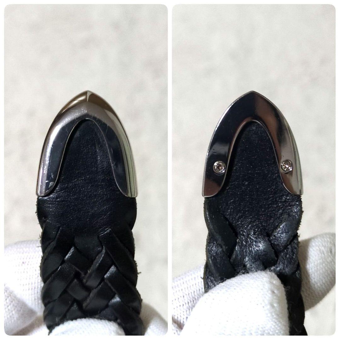 美品 希少23MM J&MDAVIDSON メッシュベルト プンターレ 本革 黒