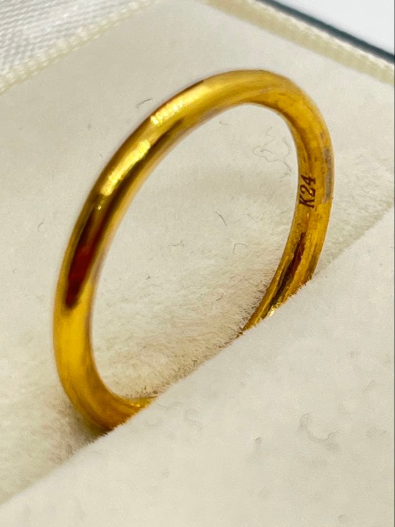 K24 純金 無地リング 2.87g指輪 リング 刻印あり ハンドメイド