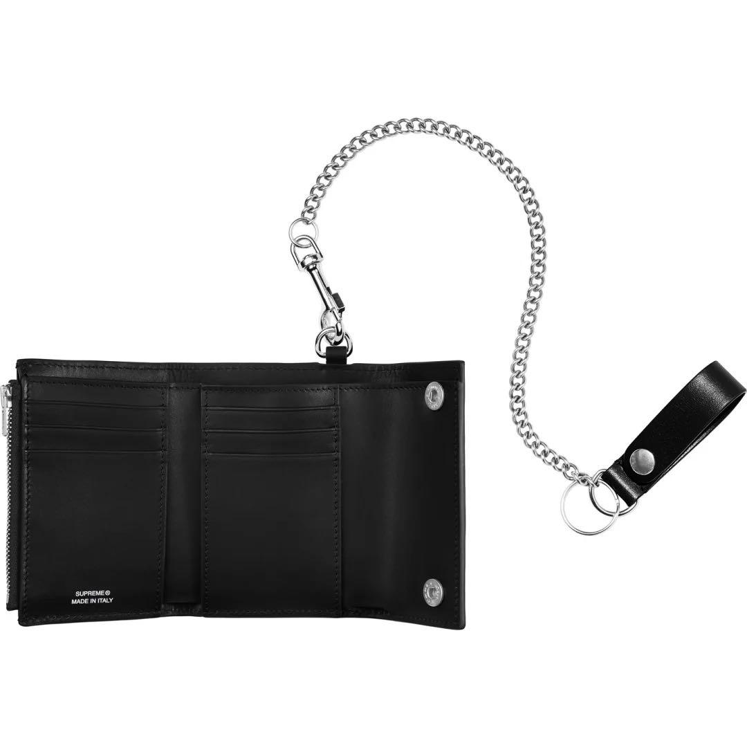 小物 Supreme Leather Chain Wallet Black