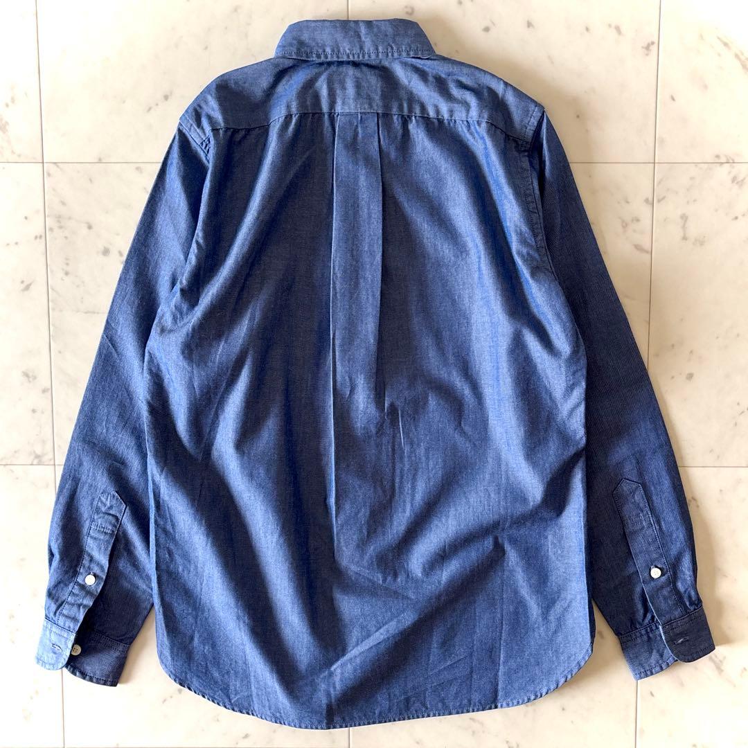 美品 SINME シンメ ダンガリークロスボタンダウンシャツ サックスブルー M