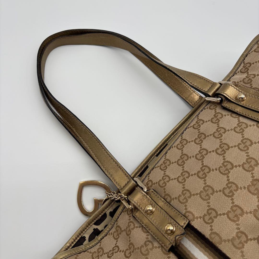 グッチ トートバッグ 肩掛け GGキャンバス シェリーライン ロゴ金具