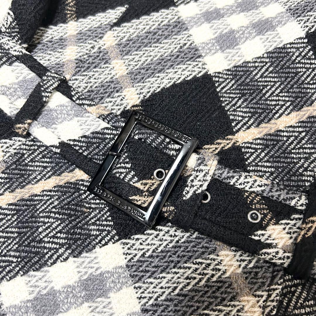 美品　バーバリーブルーレーベル　ノバチェック　ウールワンピース　ノースリーブ