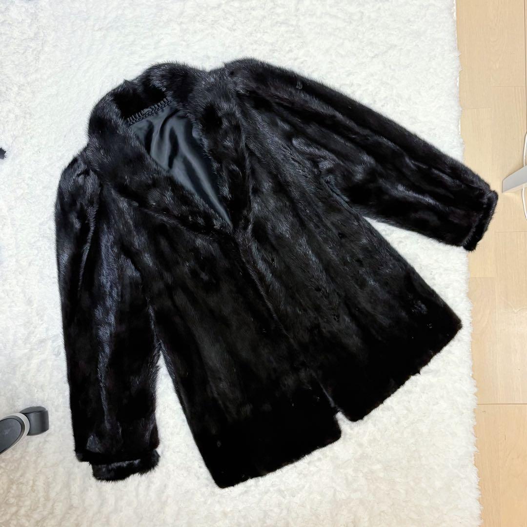 【極上光沢】SAGAMINK 認証 ミンク毛皮コート ブラック