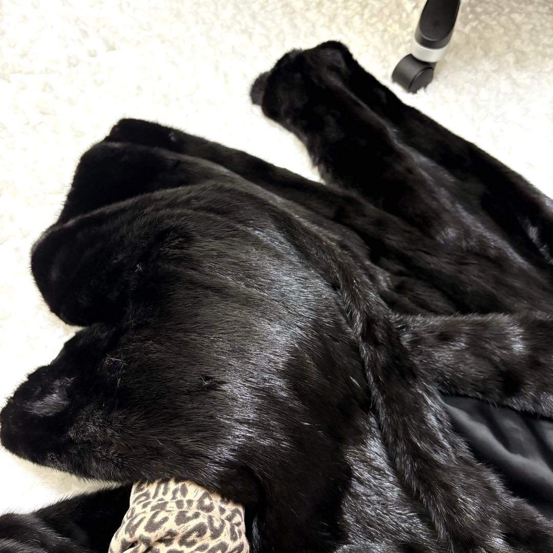 【極上光沢】SAGAMINK 認証 ミンク毛皮コート ブラック