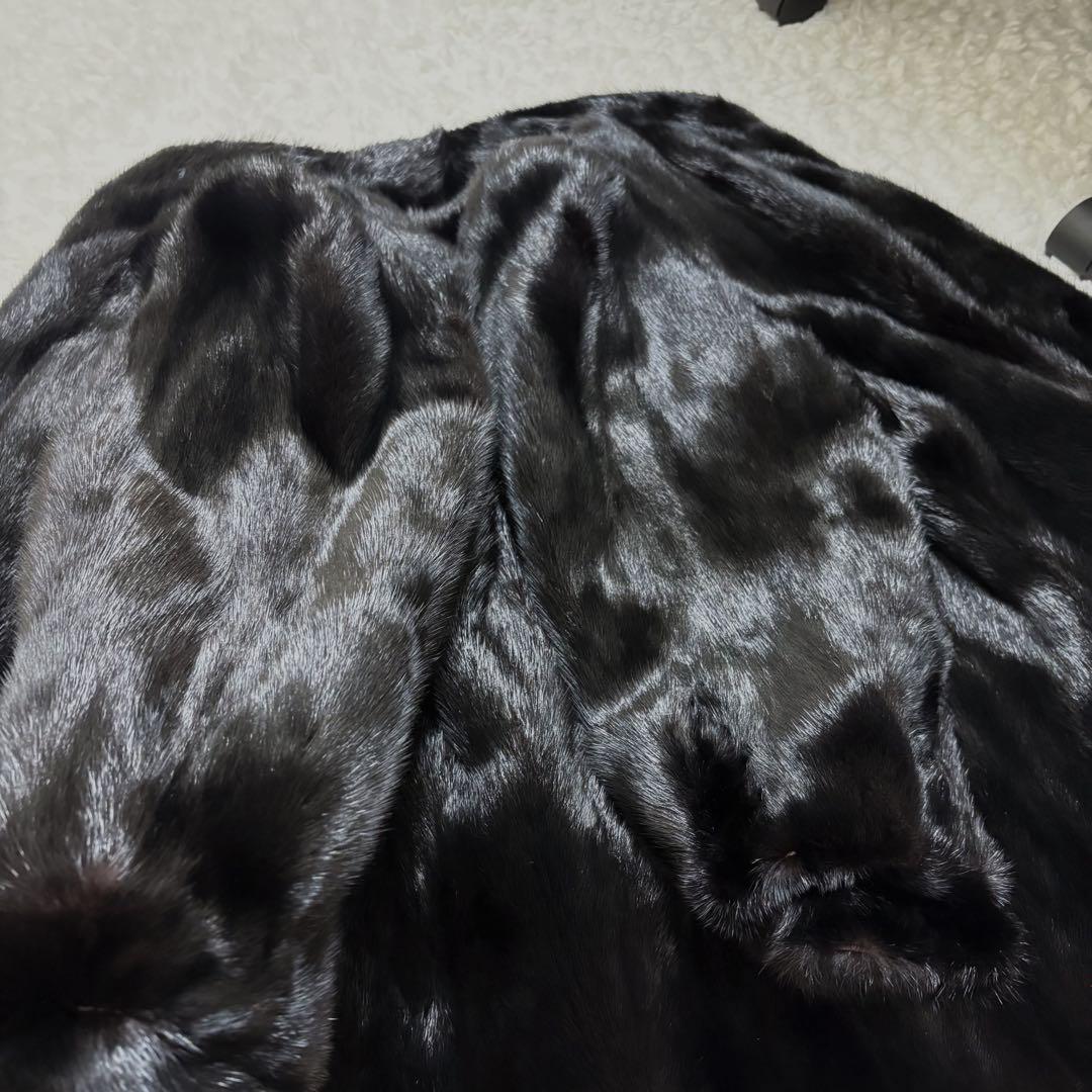 【極上光沢】SAGAMINK 認証 ミンク毛皮コート ブラック