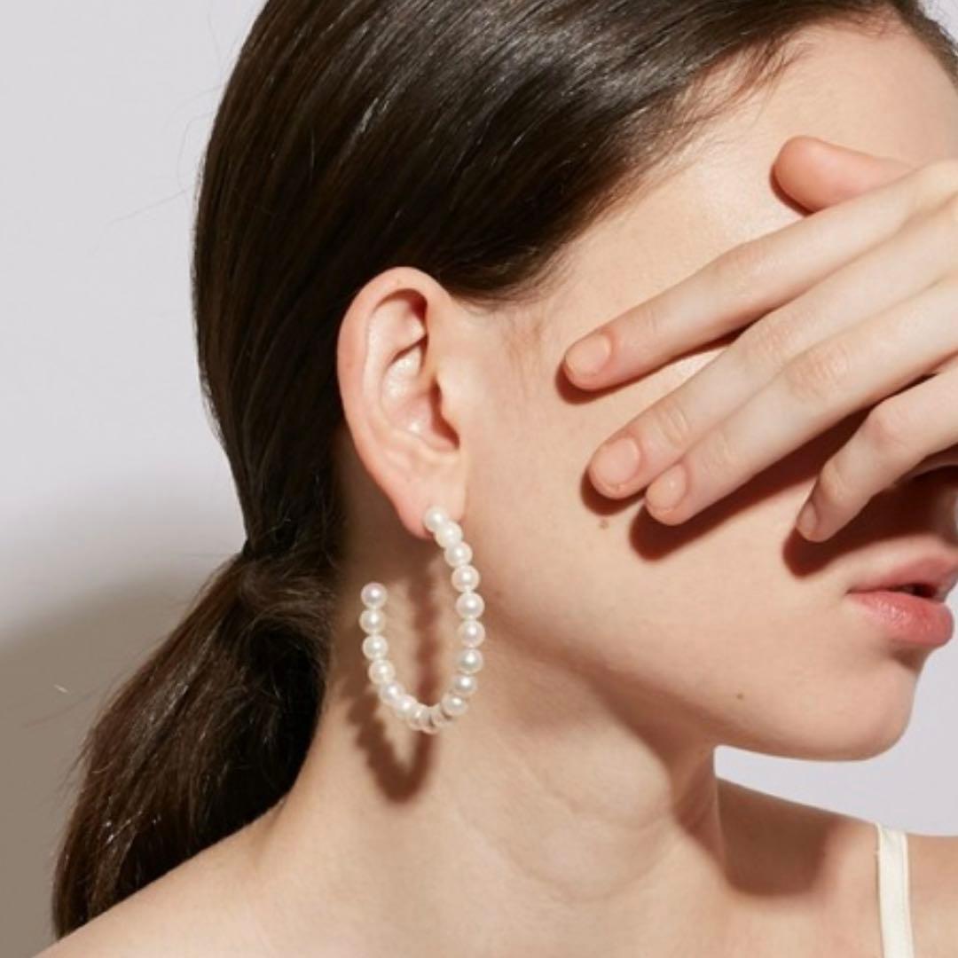 ARTIDA OUD アコヤパール ビッグ シングル フープ ピアス