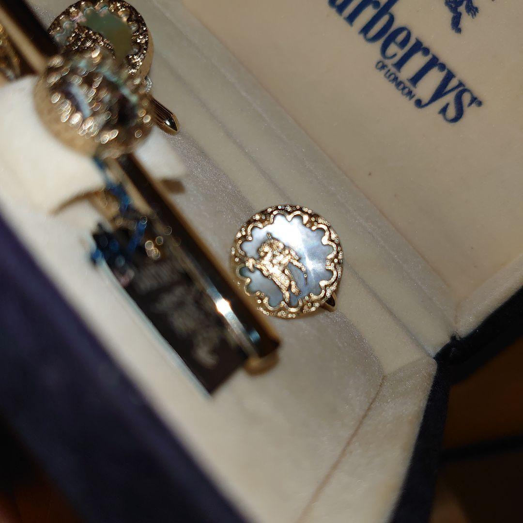 Burberry★ ネクタイピン カフスボタン3点セット 外箱付き