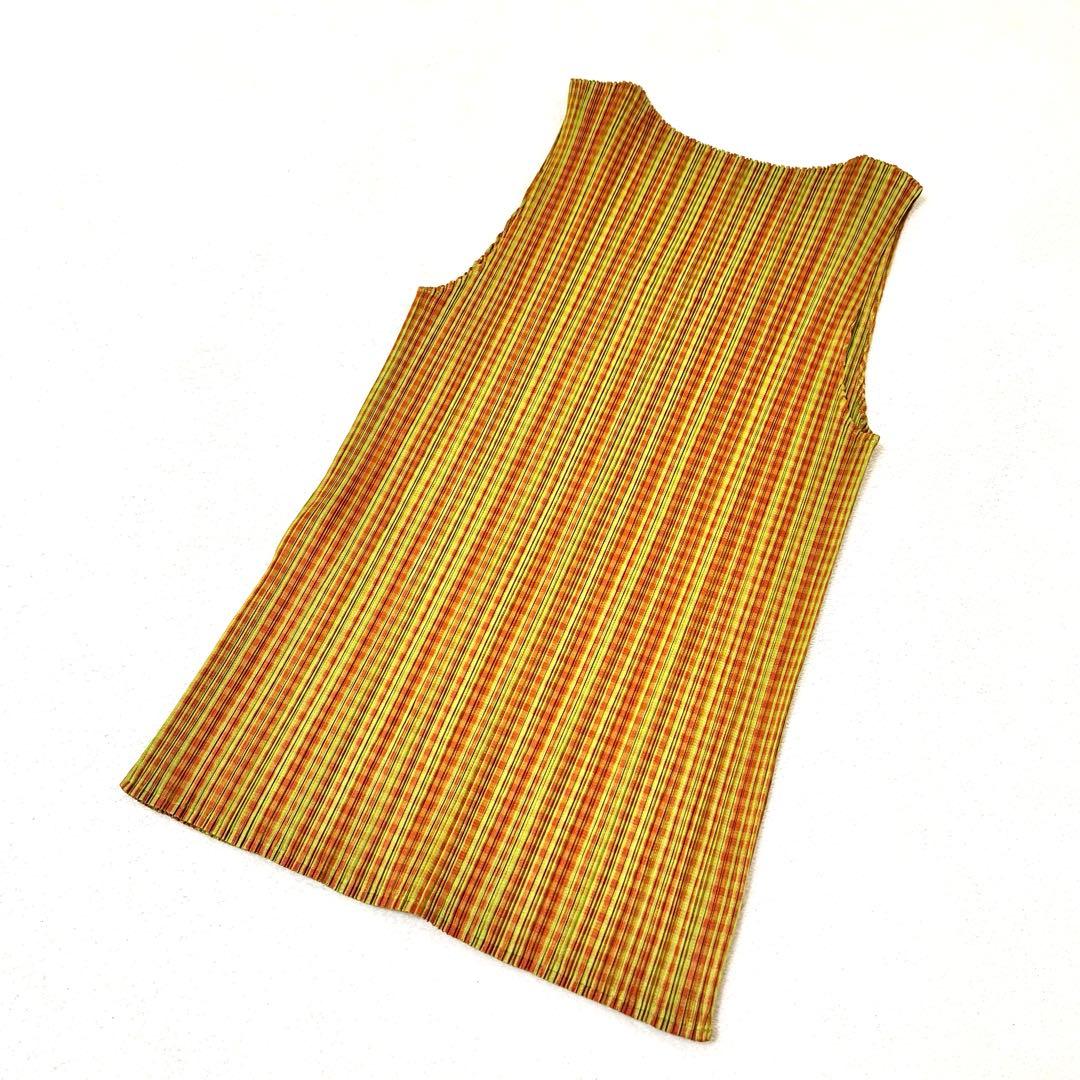 極美品✨PLEATS PLEASE チュニック　チェック　ノースリーブ　Lサイズ