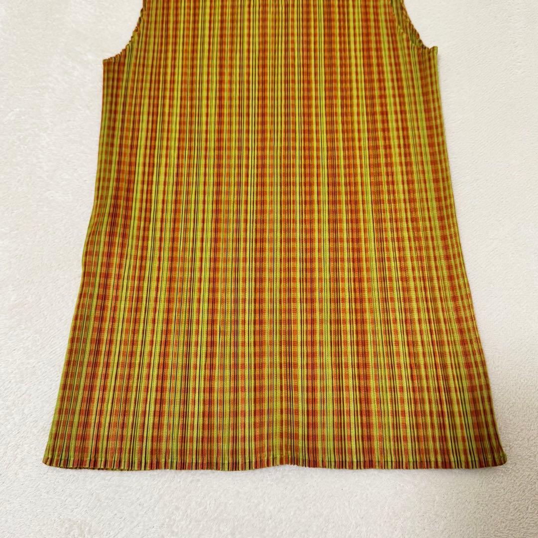 極美品✨PLEATS PLEASE チュニック　チェック　ノースリーブ　Lサイズ